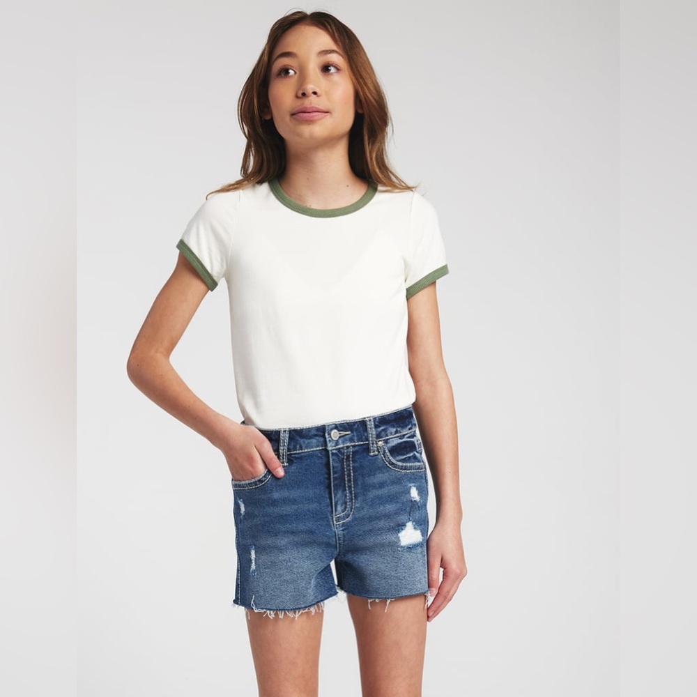 NWT RSQ Girls Vintage High Rise Stitch Jean/Denim Shorts~Size 16~$27